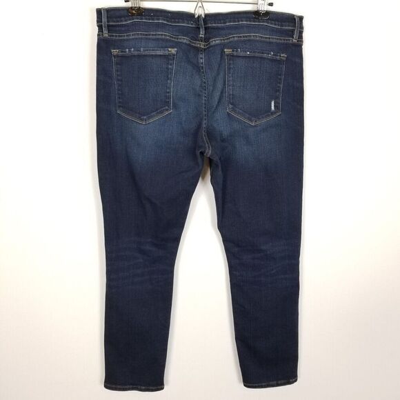 Frame Women Le Garcon Jeans Size 34 Blue Mid Rise Denim Ankle - Picture 3 of 9